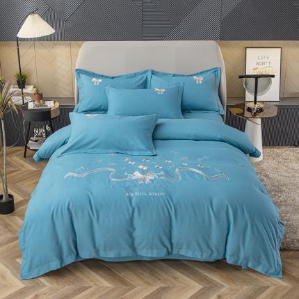 91家纺网 家纺一手货源 找家纺 （总）纽缦 2022新款纯棉磨毛刺绣床单款四件套