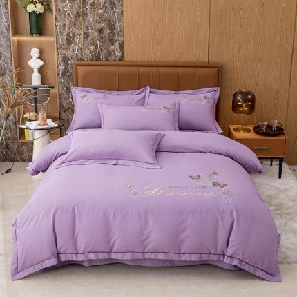 91家纺网 家纺一手货源 找家纺 （总）纽缦 2022新款纯棉磨毛刺绣床单款四件套