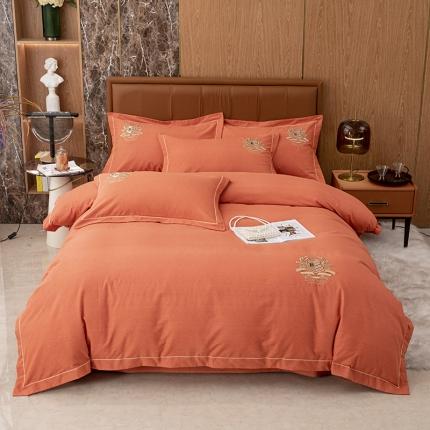 91家纺网 家纺一手货源 找家纺 （总）纽缦 2022新款纯棉磨毛刺绣床单款四件套