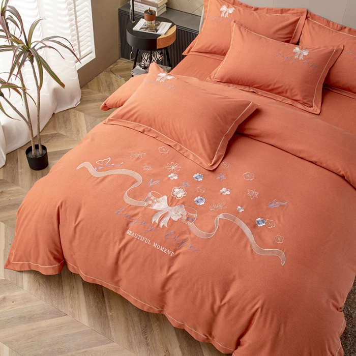 91家纺网 家纺一手货源 找家纺 （总）纽缦 2022新款纯棉磨毛刺绣床单款四件套