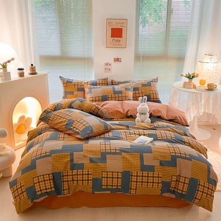 91家纺网 家纺一手货源 找家纺 雅居纺 2022新款生态磨毛四件套 玛格丽