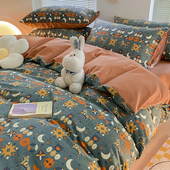 91家纺网 家纺一手货源 找家纺 雅居纺 2022新款生态磨毛四件套 安妮（兰）