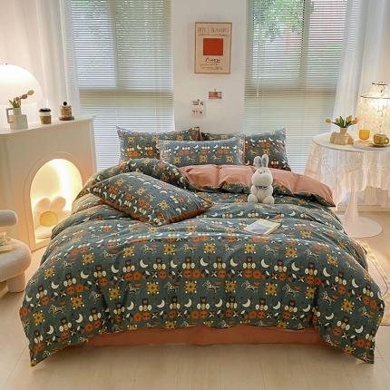 雅居纺 2022新款生态磨毛四件套 安妮（兰）