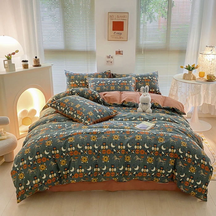 91家纺网 家纺一手货源 找家纺 雅居纺 2022新款生态磨毛四件套 安妮（兰）