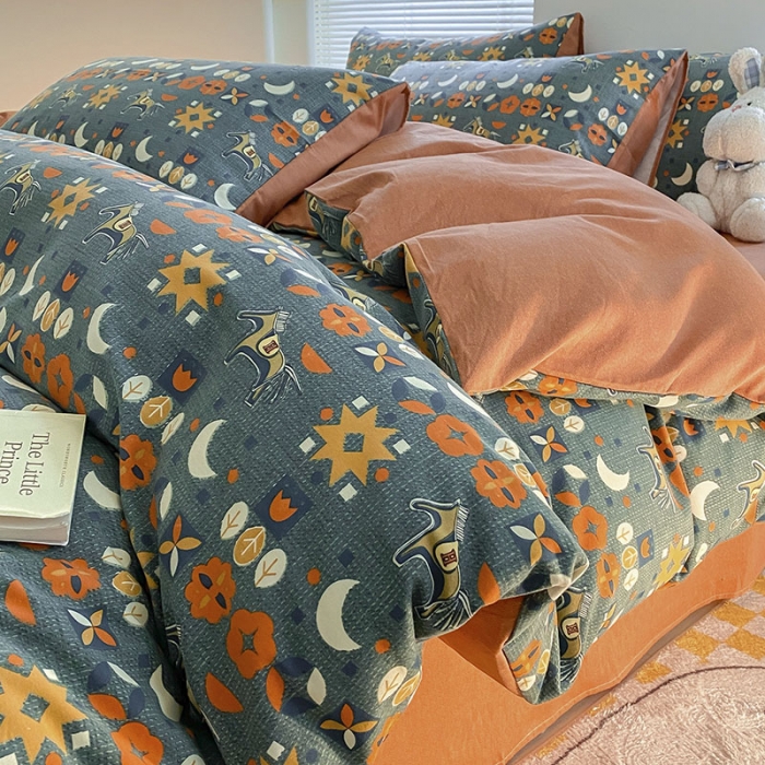 91家纺网 家纺一手货源 找家纺 雅居纺 2022新款生态磨毛四件套 安妮（兰）