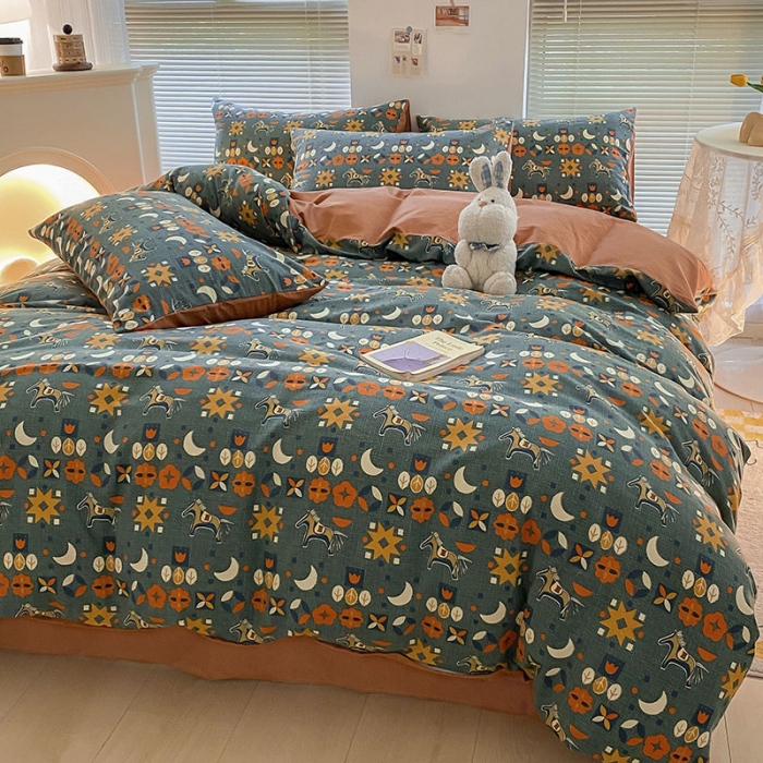 91家纺网 家纺一手货源 找家纺 雅居纺 2022新款生态磨毛四件套 安妮（兰）