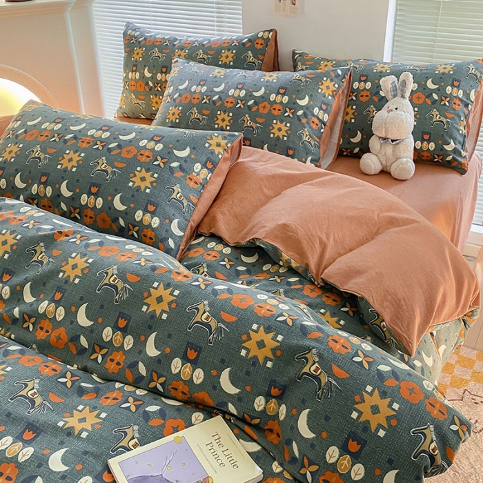 91家纺网 家纺一手货源 找家纺 雅居纺 2022新款生态磨毛四件套 安妮（兰）