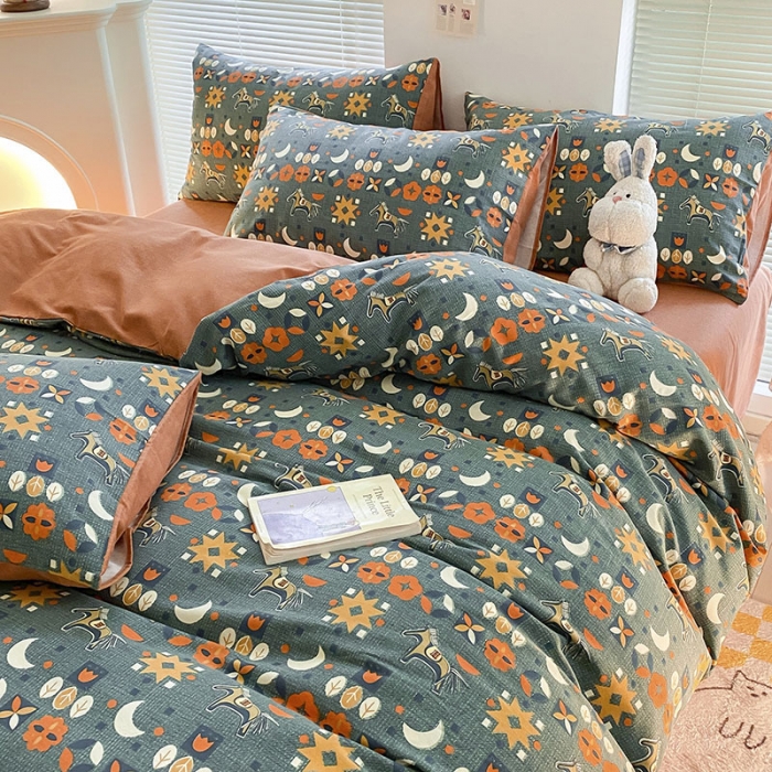 91家纺网 家纺一手货源 找家纺 雅居纺 2022新款生态磨毛四件套 安妮（兰）