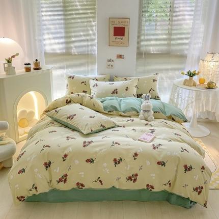 雅居纺 2022新款生态磨毛四件套 复古花