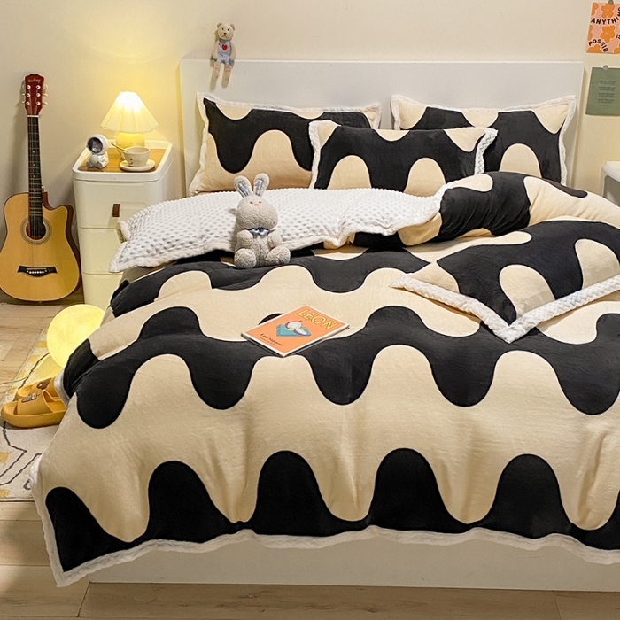 91家纺网 家纺一手货源 找家纺 （总）澳梵 2022新款牛奶绒豆豆绒四件套