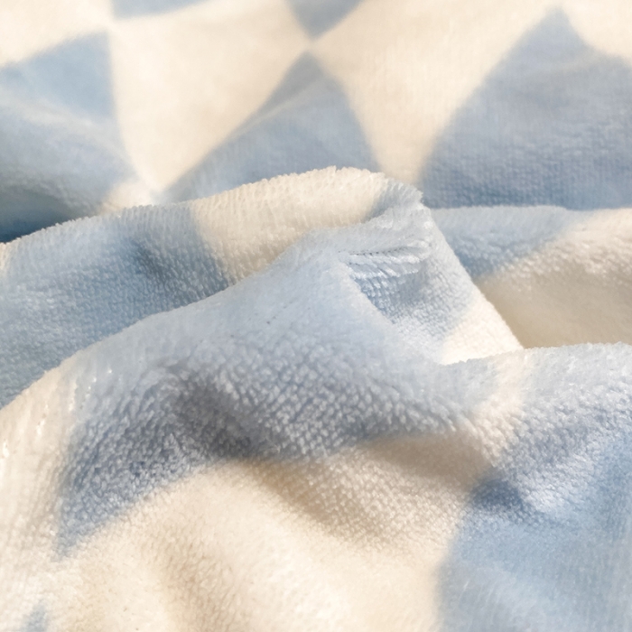 91家纺网 家纺一手货源 找家纺 澳梵 2022新款牛奶绒豆豆绒四件套 时光-蓝