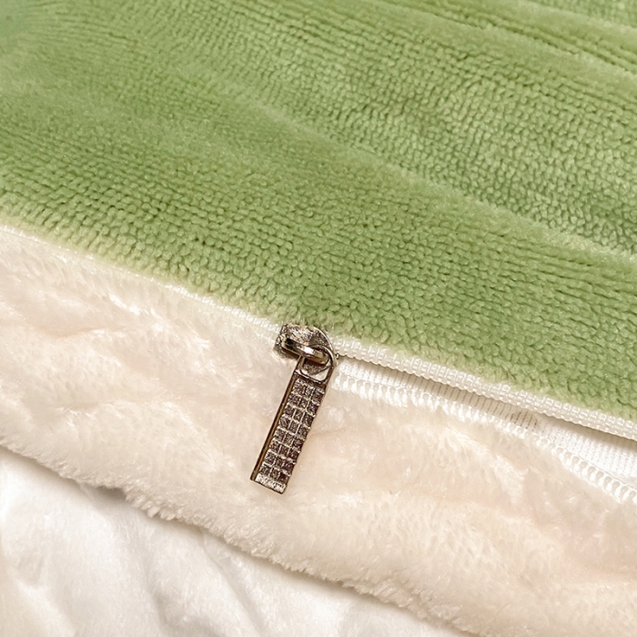 91家纺网 家纺一手货源 找家纺 澳梵 2022新款牛奶绒豆豆绒四件套 氧气-草绿