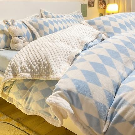 91家纺网 家纺一手货源 找家纺 （总）澳梵 2022新款牛奶绒豆豆绒四件套