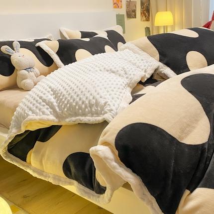 91家纺网 家纺一手货源 找家纺 （总）澳梵 2022新款牛奶绒豆豆绒四件套