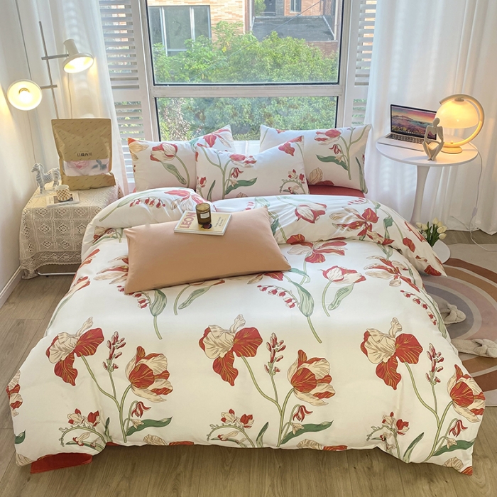 91家纺网 家纺一手货源 找家纺 安莱生活 2022新款60支纯棉三四件套秋冬家用 故宫红