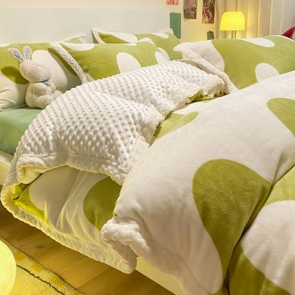 澳梵 2022新款牛奶绒豆豆绒四件套 维拉-绿色