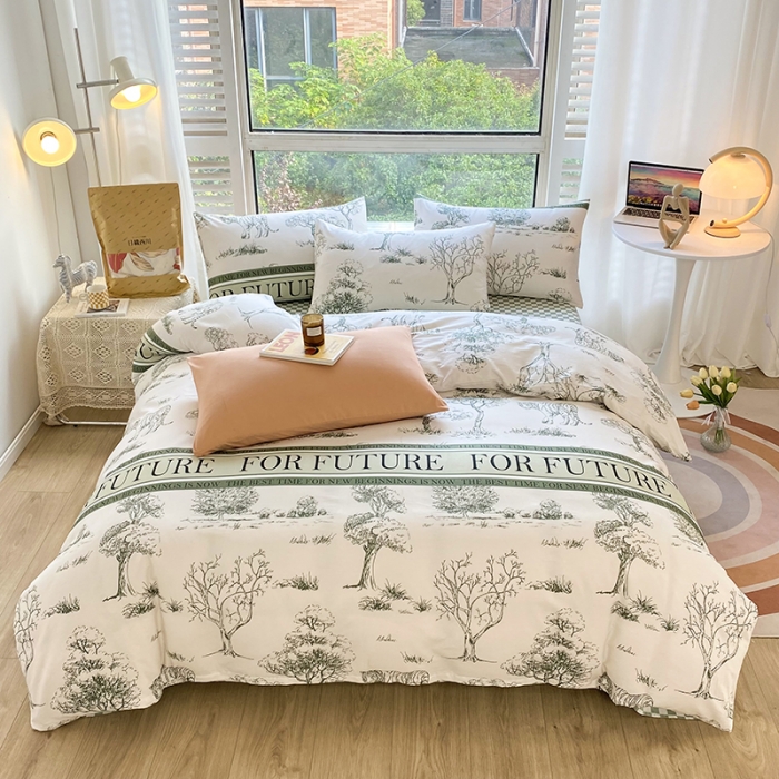 91家纺网 家纺一手货源 找家纺 安莱生活 2022新款60支纯棉三四件套秋冬家用 寓意丛林