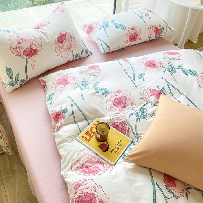 91家纺网 家纺一手货源 找家纺 安莱生活 2022新款60支纯棉三四件套秋冬家用 长野玫瑰