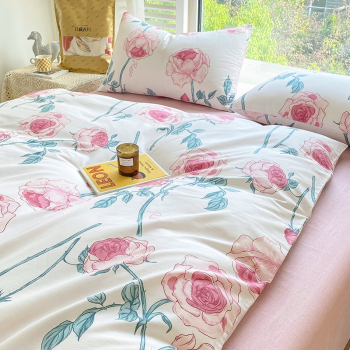 91家纺网 家纺一手货源 找家纺 安莱生活 2022新款60支纯棉三四件套秋冬家用 长野玫瑰