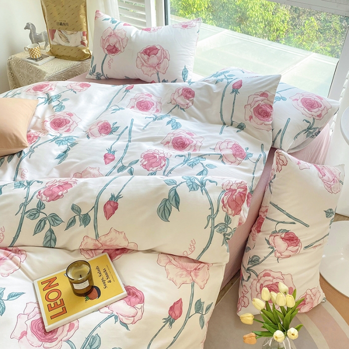 91家纺网 家纺一手货源 找家纺 安莱生活 2022新款60支纯棉三四件套秋冬家用 长野玫瑰