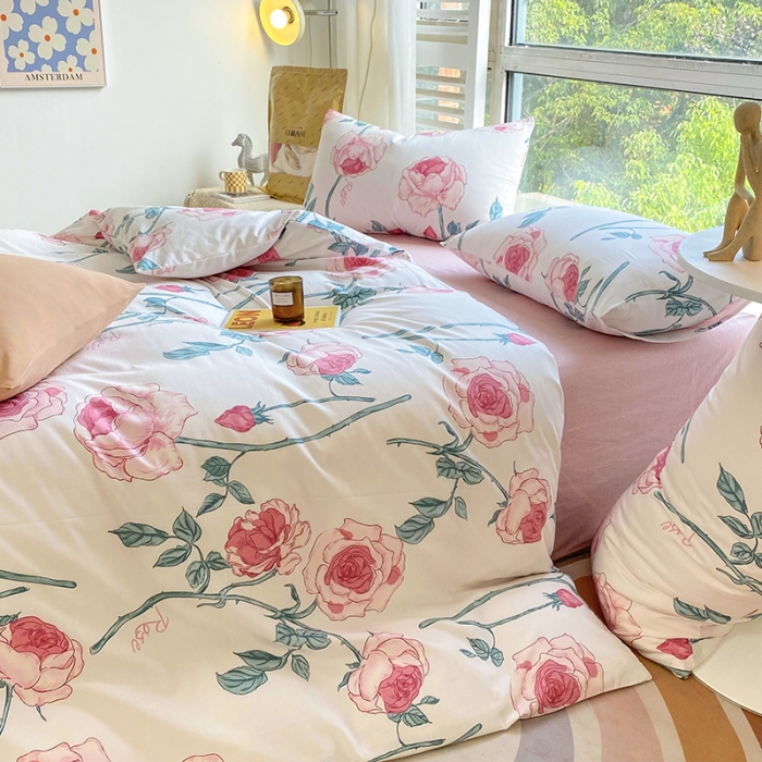 91家纺网 家纺一手货源 找家纺 安莱生活 2022新款60支纯棉三四件套秋冬家用 长野玫瑰