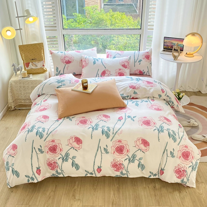 91家纺网 家纺一手货源 找家纺 安莱生活 2022新款60支纯棉三四件套秋冬家用 长野玫瑰