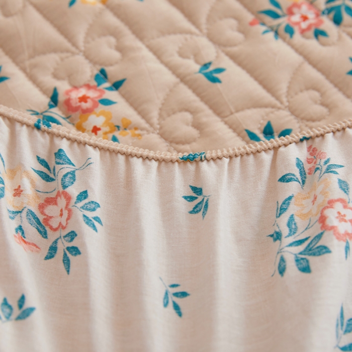 91家纺网 家纺一手货源 找家纺 宜凡 2023新款四季款夹棉小清新床笠四件套 纷飞