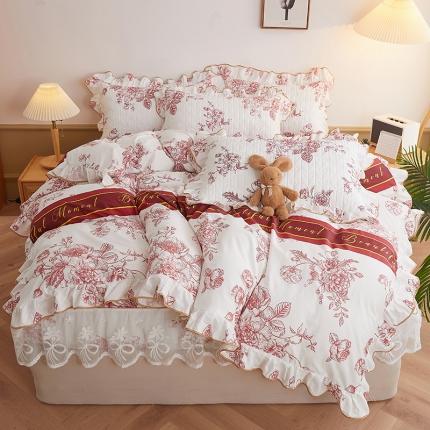 宜凡 2023新款四季款夹棉小清新床笠四件套 写意