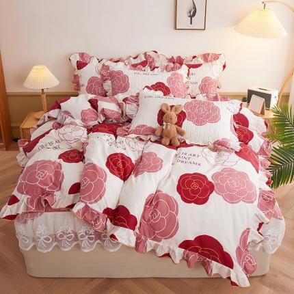 宜凡 2023新款四季款夹棉小清新床笠四件套 绚烂