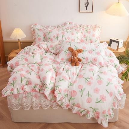 宜凡 2023新款四季款夹棉小清新床笠四件套 摇曳