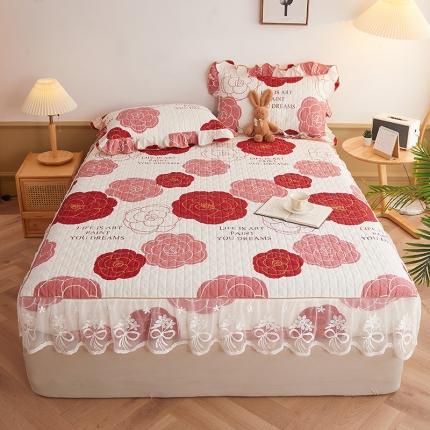 91家纺网 家纺一手货源 找家纺 （总）宜凡 2023新款四季款夹棉小清新床笠三件套