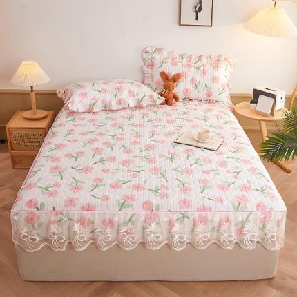 91家纺网 家纺一手货源 找家纺 （总）宜凡 2023新款四季款夹棉小清新床笠三件套