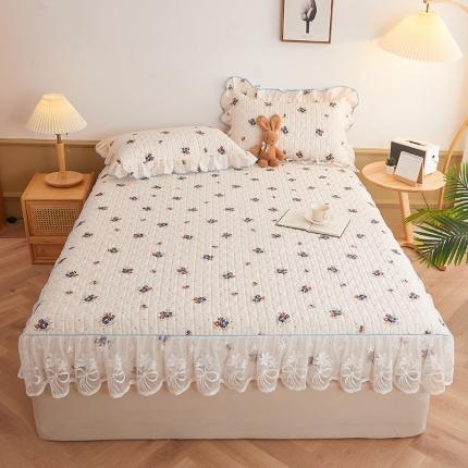 （总）宜凡 2023新款四季款夹棉小清新床笠三件套