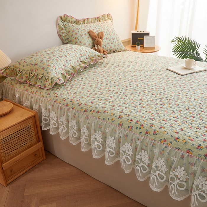 91家纺网 家纺一手货源 找家纺 宜凡 2023新款四季款夹棉小清新床笠三件套 浮生