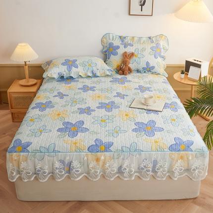 宜凡 2023新款四季款夹棉小清新床笠三件套 千禾