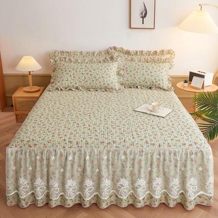 91家纺网 家纺一手货源 找家纺 （总）宜凡 2023新款四季款全棉夹棉床裙三件套