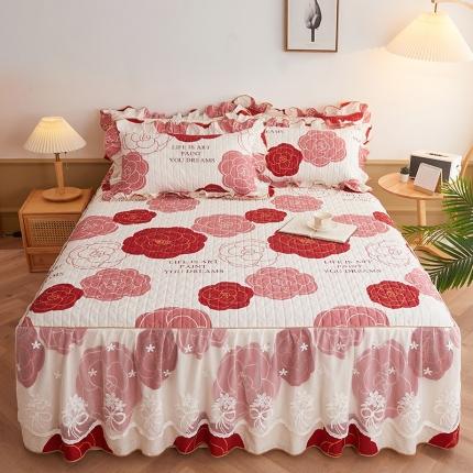 91家纺网 家纺一手货源 找家纺 （总）宜凡 2023新款四季款全棉夹棉床裙三件套