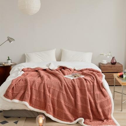 91家纺网 家纺一手货源 找家纺 暖绵绵 新款毛毯圣德里系列 豆沙粉