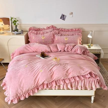 宜凡 2022新款婴儿绒A类床笠四件套 星悅-果粉