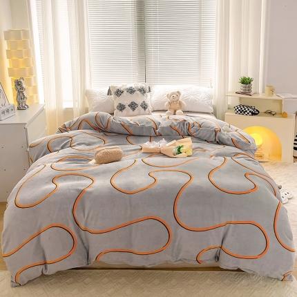 捌月 2024冬季新款印花牛奶绒-被套 灵动