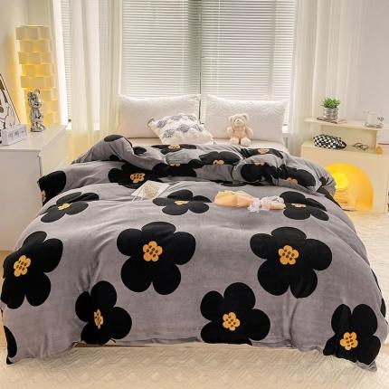 捌月 2024冬季新款印花牛奶绒-被套 浅陌