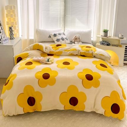 捌月 2024冬季新款印花牛奶绒-被套 太阳花