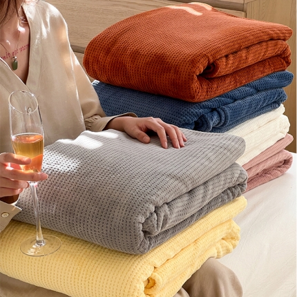 （总）时光里 2022新款全消光230克华夫格绒牛奶绒单床单