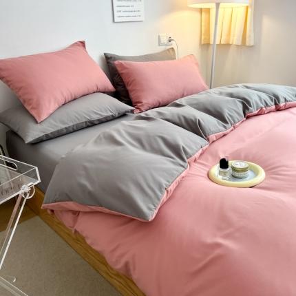 91家纺网 家纺一手货源 找家纺 （总）家贝爱 2022新款普通款无印风轻奢水洗棉磨毛四件套