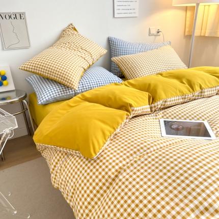 91家纺网 家纺一手货源 找家纺 （总）家贝爱 2022新款普通款无印风轻奢水洗棉磨毛四件套