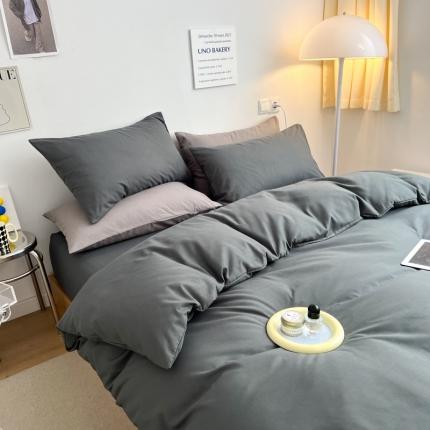 91家纺网 家纺一手货源 找家纺 （总）家贝爱 2022新款普通款无印风轻奢水洗棉磨毛四件套