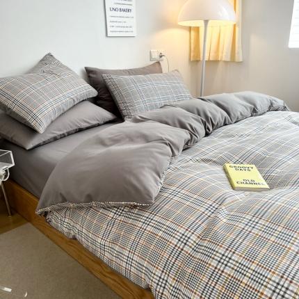 91家纺网 家纺一手货源 找家纺 （总）家贝爱 2022新款普通款无印风轻奢水洗棉磨毛四件套