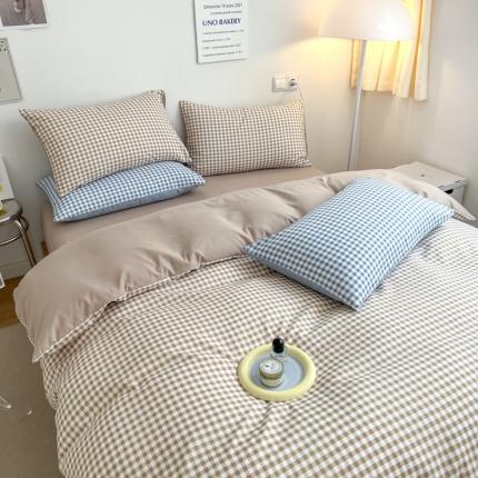 91家纺网 家纺一手货源 找家纺 （总）家贝爱 2022新款普通款无印风轻奢水洗棉磨毛四件套