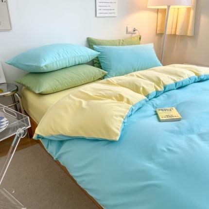 91家纺网 家纺一手货源 找家纺 （总）家贝爱 2022新款普通款无印风轻奢水洗棉磨毛四件套