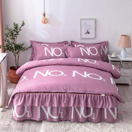 91家纺网 家纺一手货源 找家纺 （总）优家居 2025新款芦荟棉床裙四件套韩版公主风花边三件套双层边床罩床笠床单被套外贸直播爆款